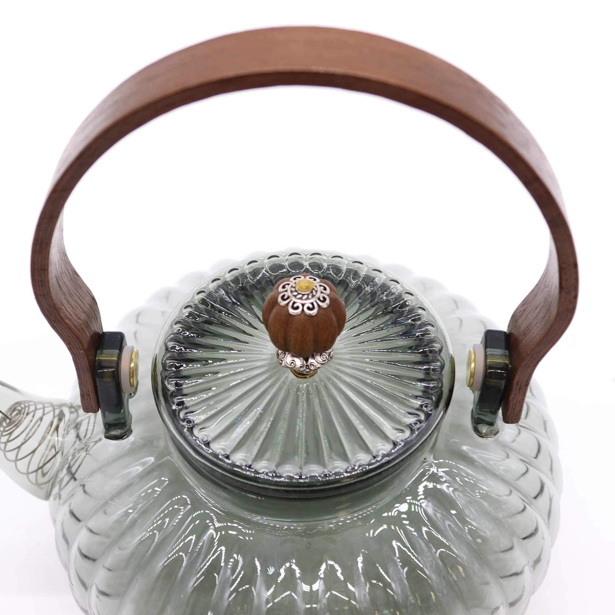 Glass Infuser Teapot – Charcoal Ribbed Pearl – 950ml