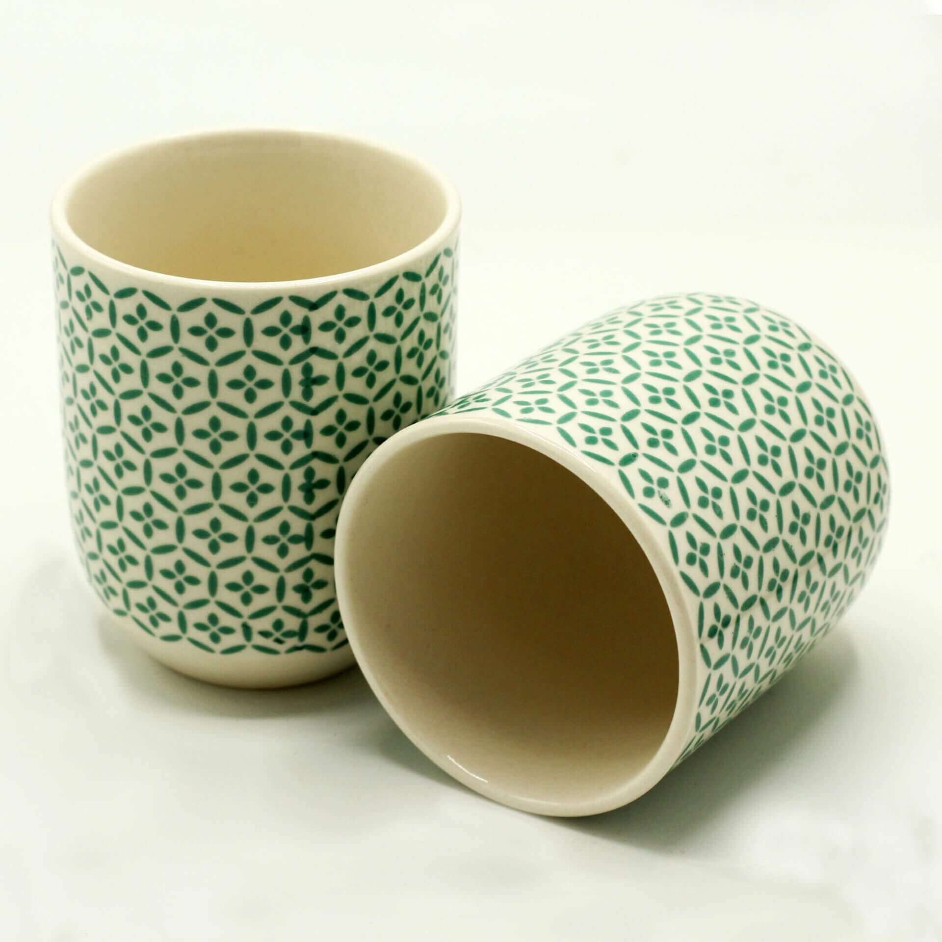 Herbal Tea Cup – Green Mosaic x 6