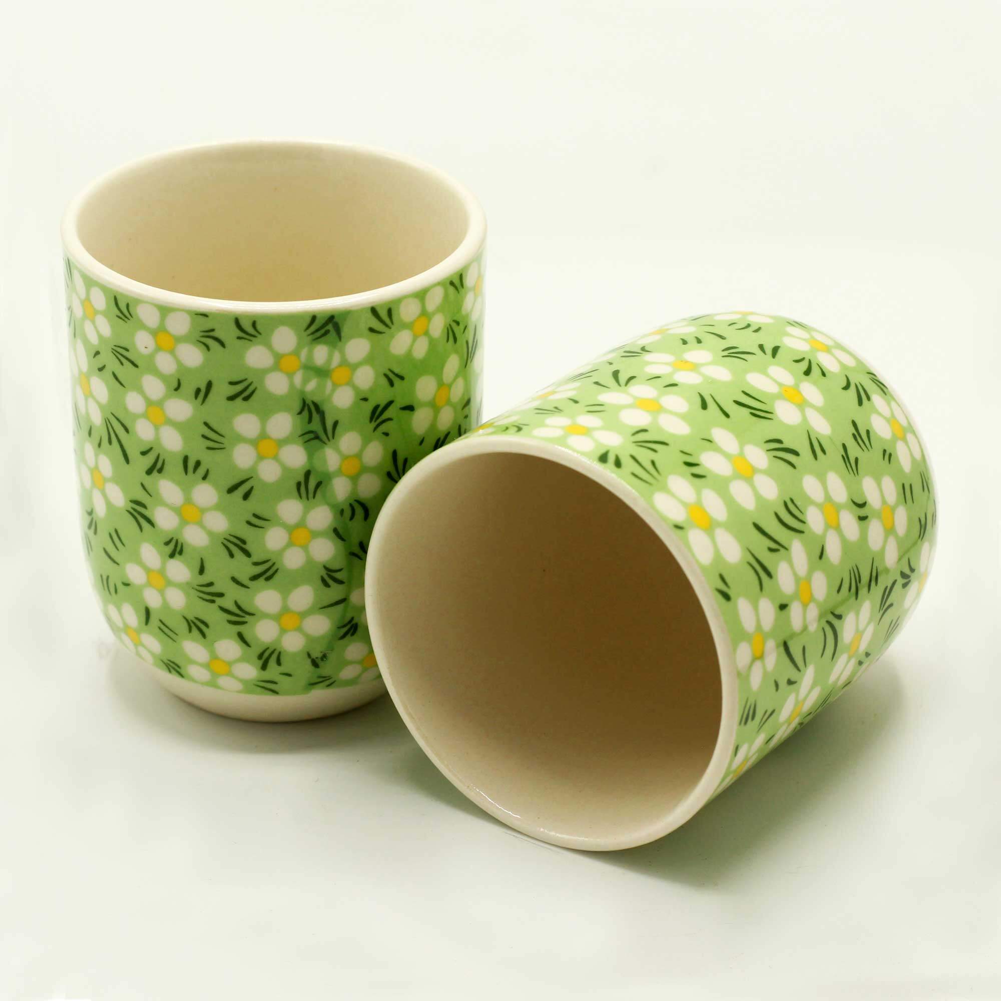 Herbal Tea Cup – Green Daisey x 6
