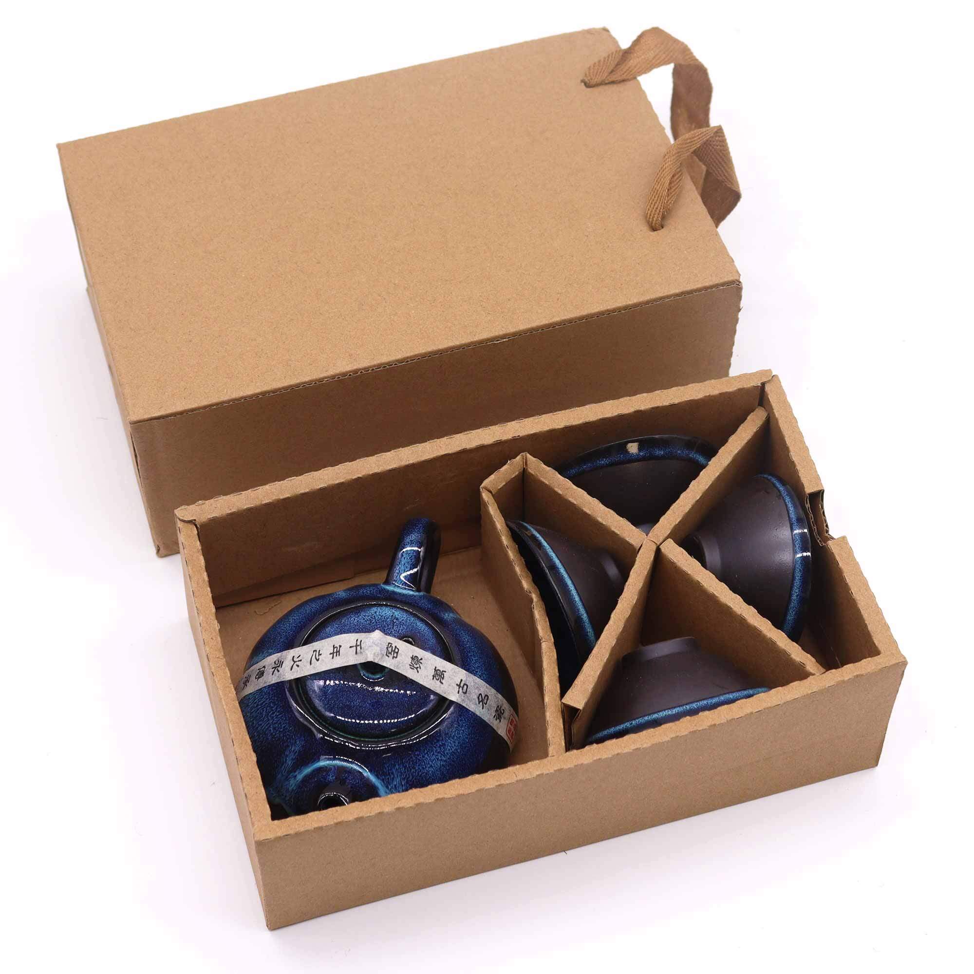 Herbal Blues Teapot Set – Pot & Four Cup