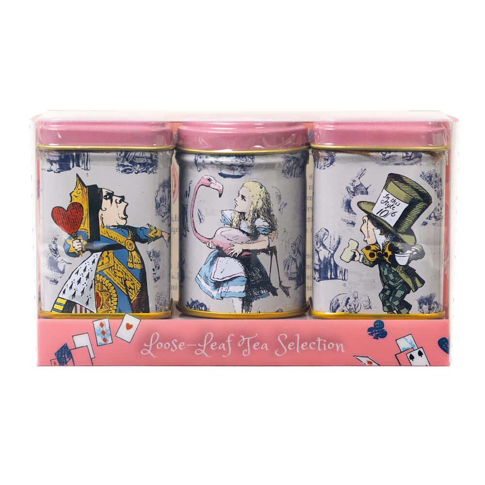 Alice In Wonderland – Traditional (Pink) – Triple Mini Tin Gift Pack (2X 25G + 1X 20G Loose Tea)